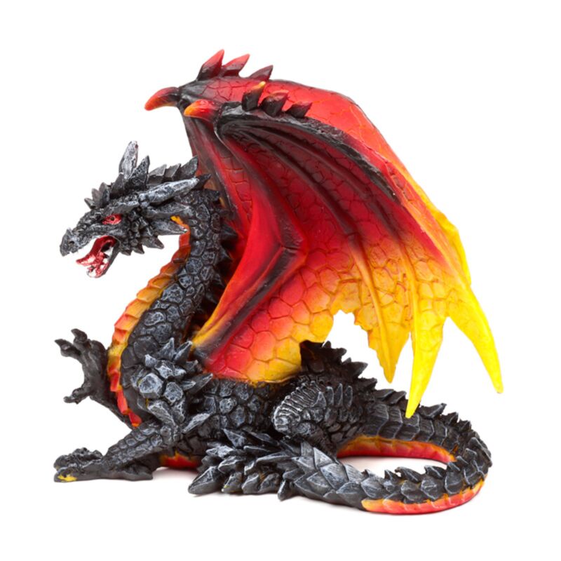 Dark legends protecteur de la nuit dragon de feu obsidienne 21cm