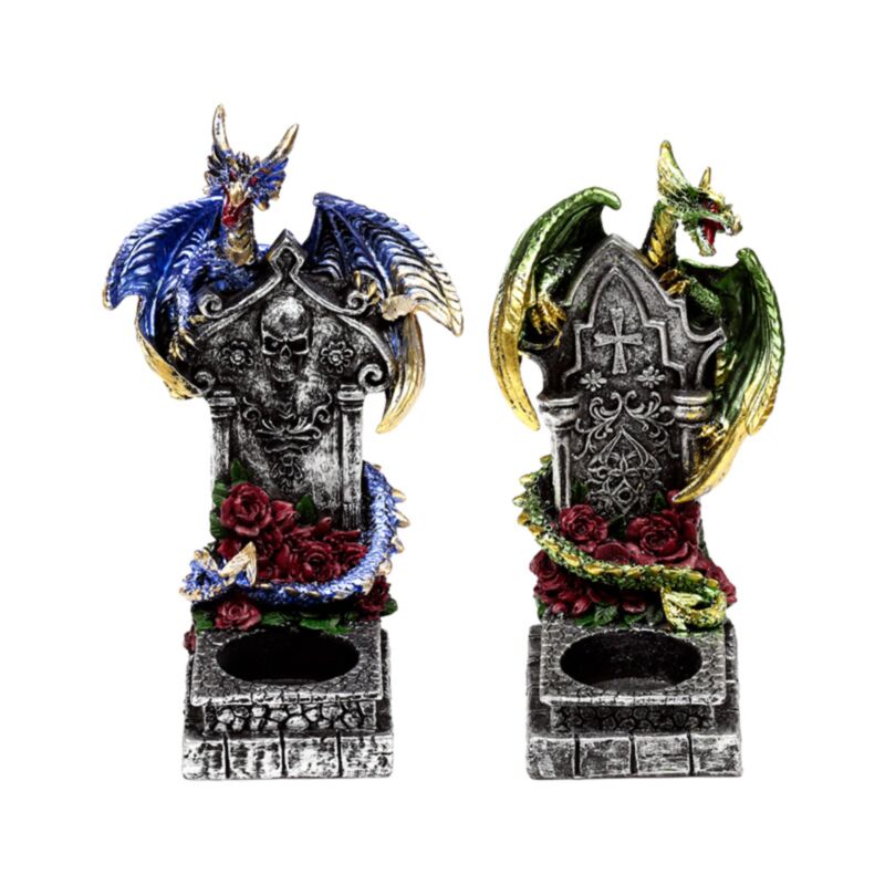 Porte-bougie à thé dragon gardien des légendes sombres