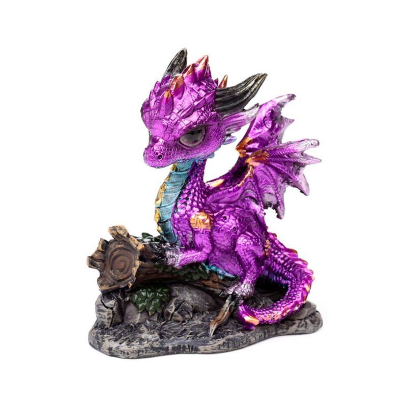 Éléments mignon bébé dragon de forêt améthyste