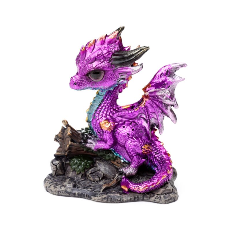 Éléments mignon bébé dragon de forêt améthyste