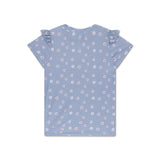 Fleur de marguerite | maillot de bain anti-UV bleu à manches courtes