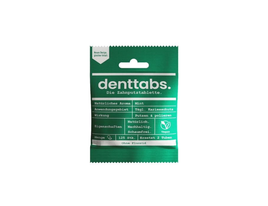 Comprimés de dentifrice Denttabs - sans fluor - menthe