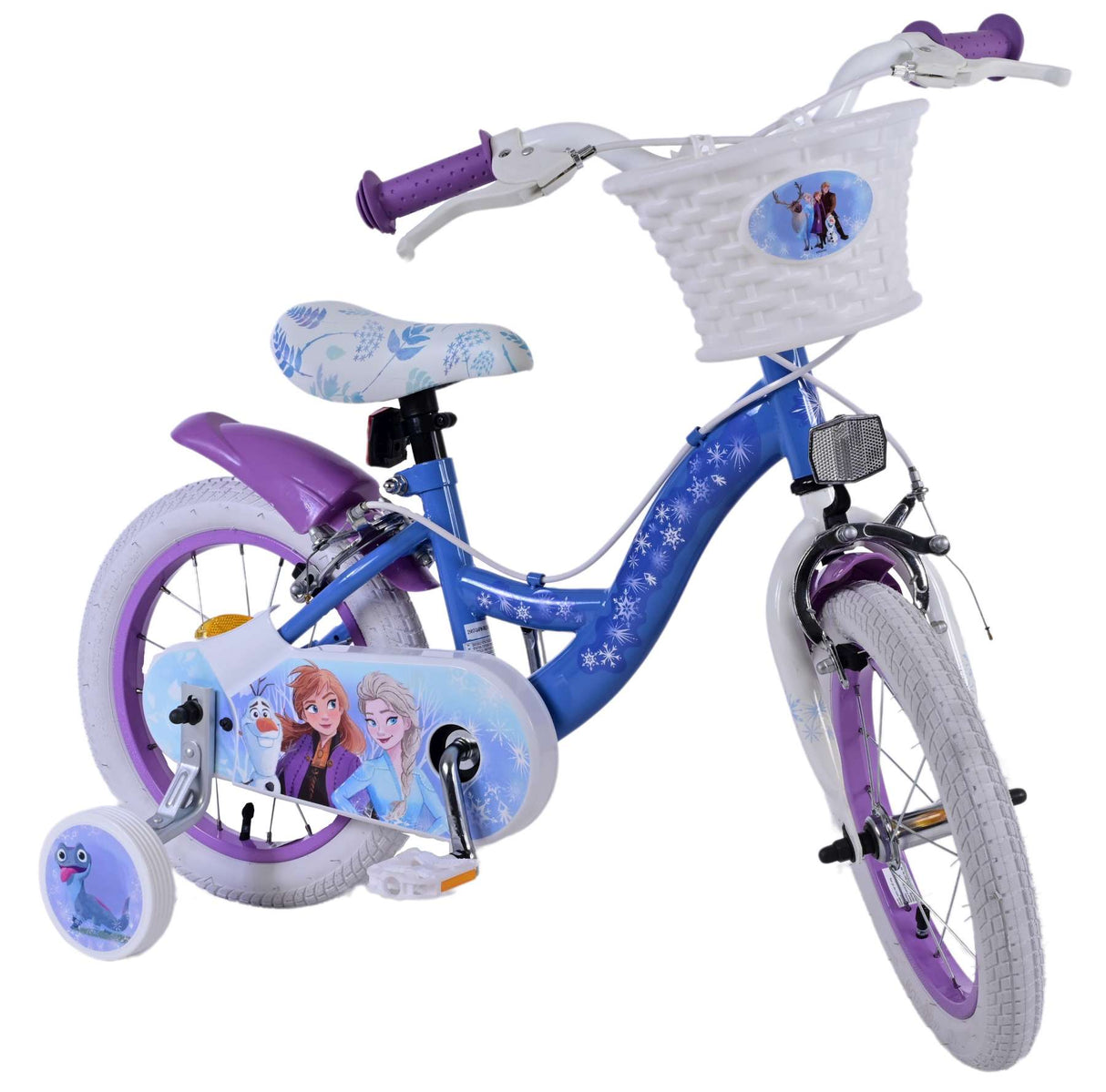 Disney Frozen 2 Children's Bike Girls 14 pouces Blue Purple Two Hand freins