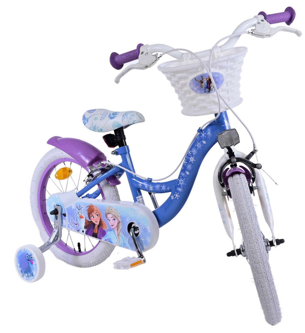 Disney Frozen 2 Children's Bike Girls 16 pouces Blue Purple Two Hand freins