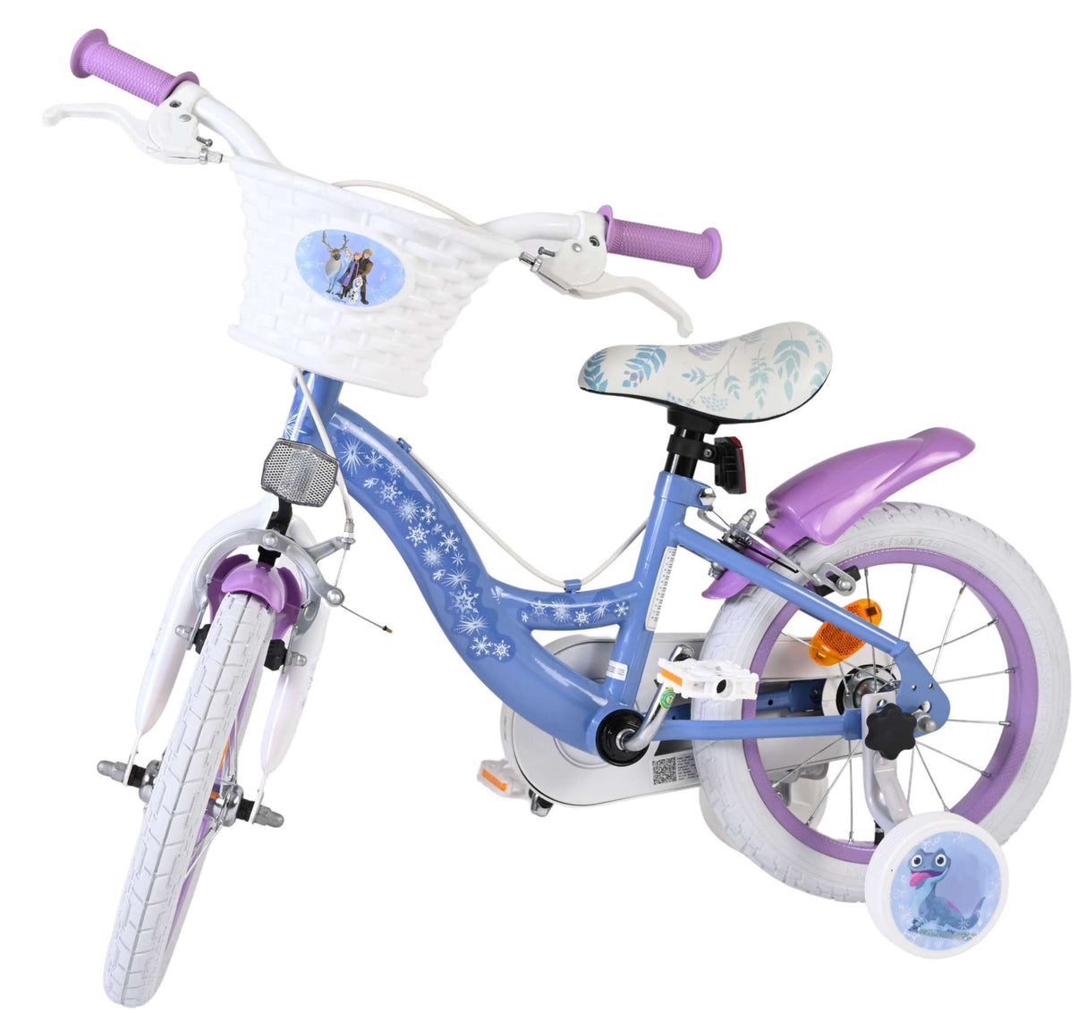 Vélo enfant Volare Disney Frozen 2 - filles - 14 pouces - bleu violet - deux freins à main