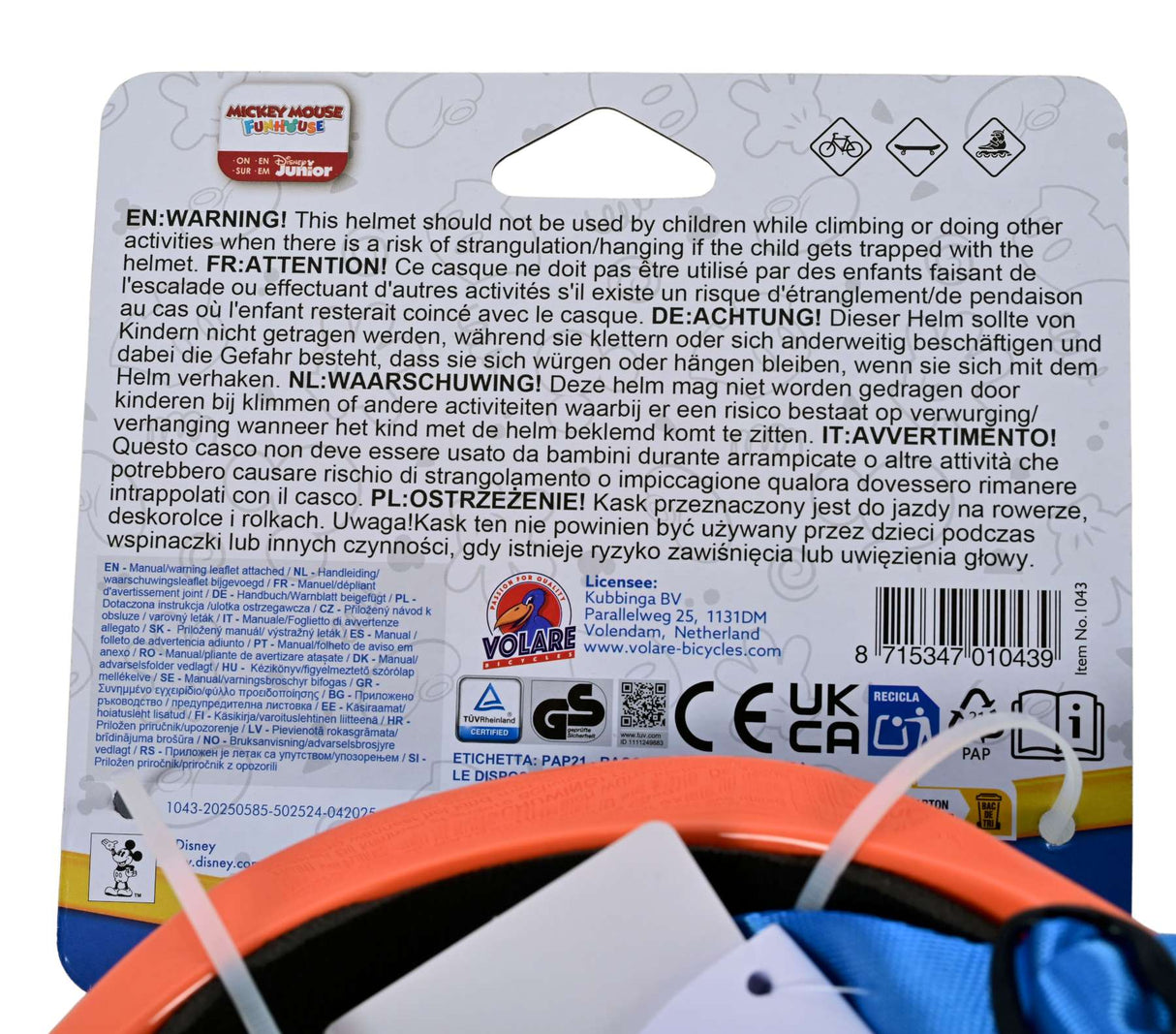 Casque de vélo Volare Disney Mickey