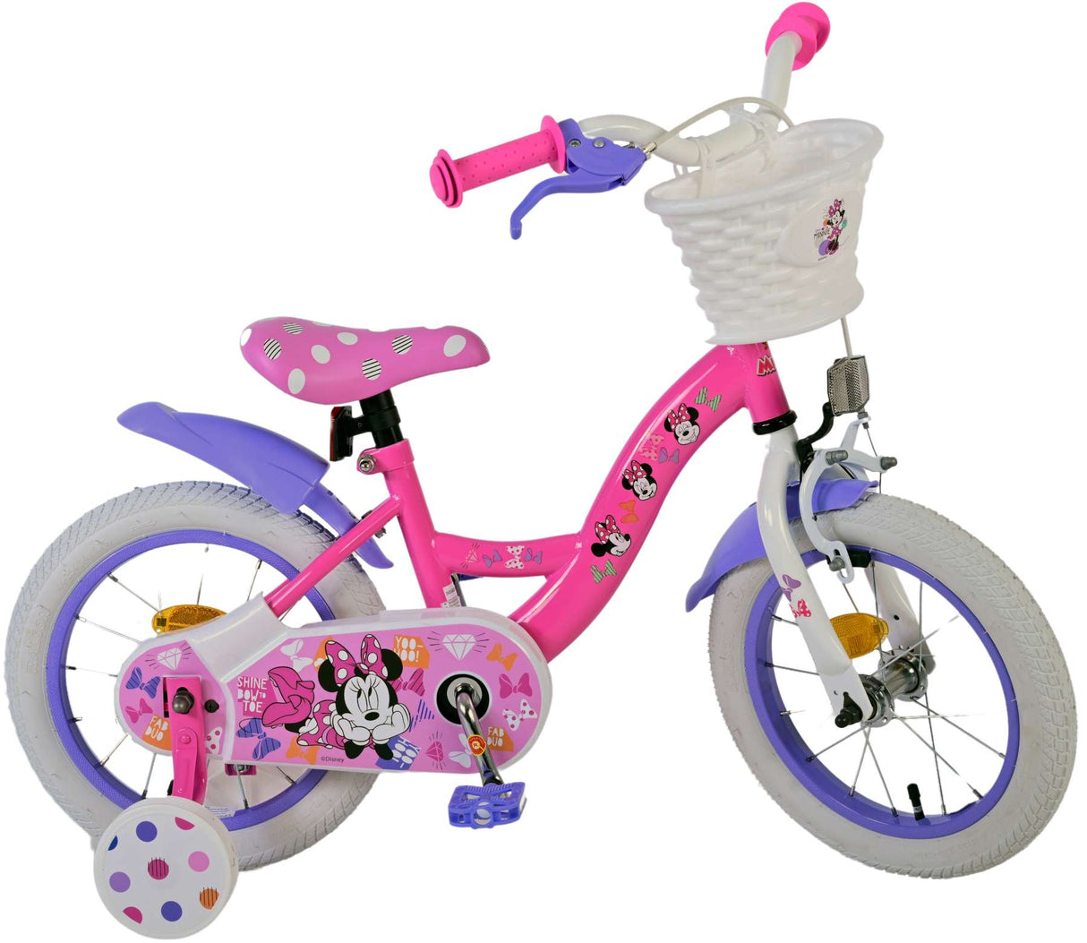 Disney Minnie Cutest Ever! Niñas de bicicleta para niños de 14 pulgadas rosa