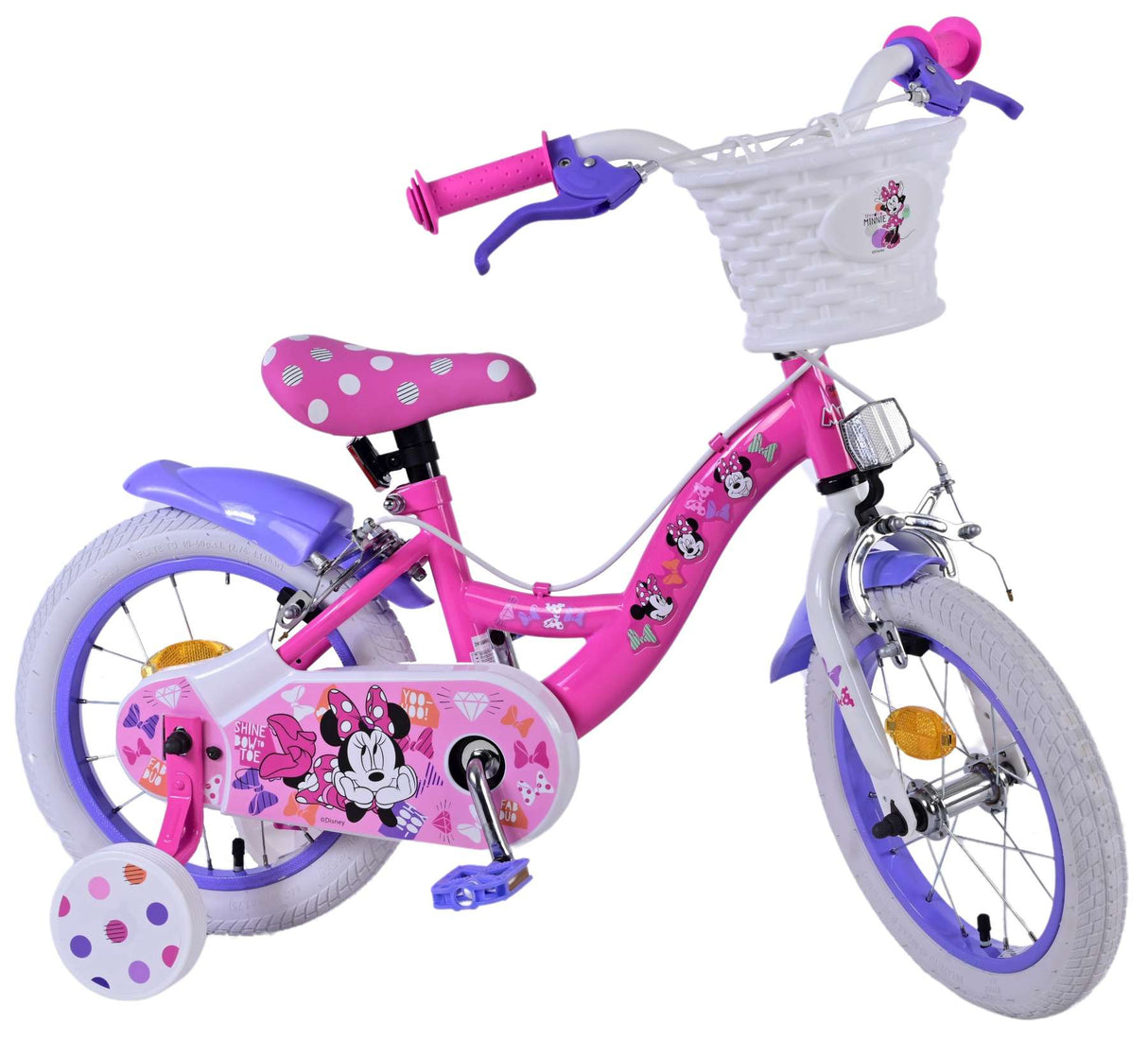 Disney Minnie Kinderfiets Meisjes 14 inch Roze Twee handremmen