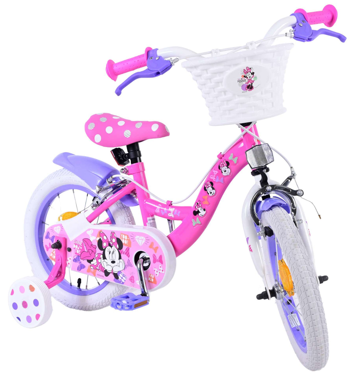 Disney Minnie Kinderfiets Meisjes 14 inch Roze Twee handremmen