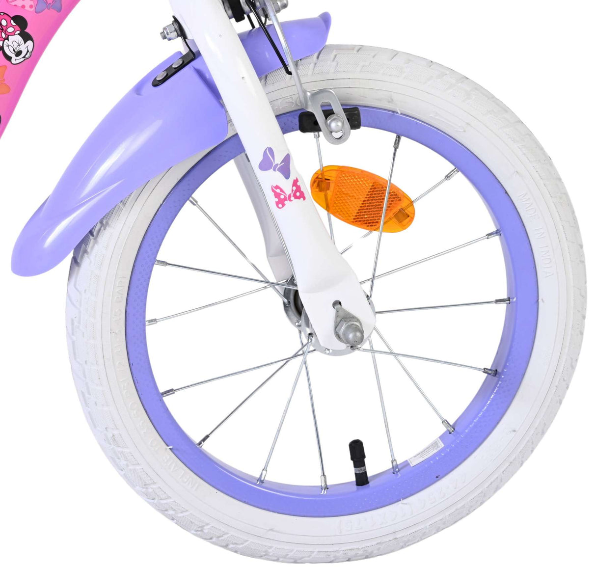 Vélo enfant Disney Minnie - filles - 14 pouces - rose - deux freins à main