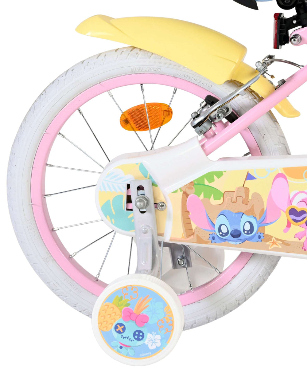 Vélo pour enfants Stich Disney Stitch - filles - 16 pouces - rose - deux freins à main