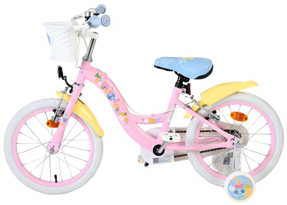 Vélo pour enfants Stich Disney Stitch - filles - 16 pouces - rose - deux freins à main