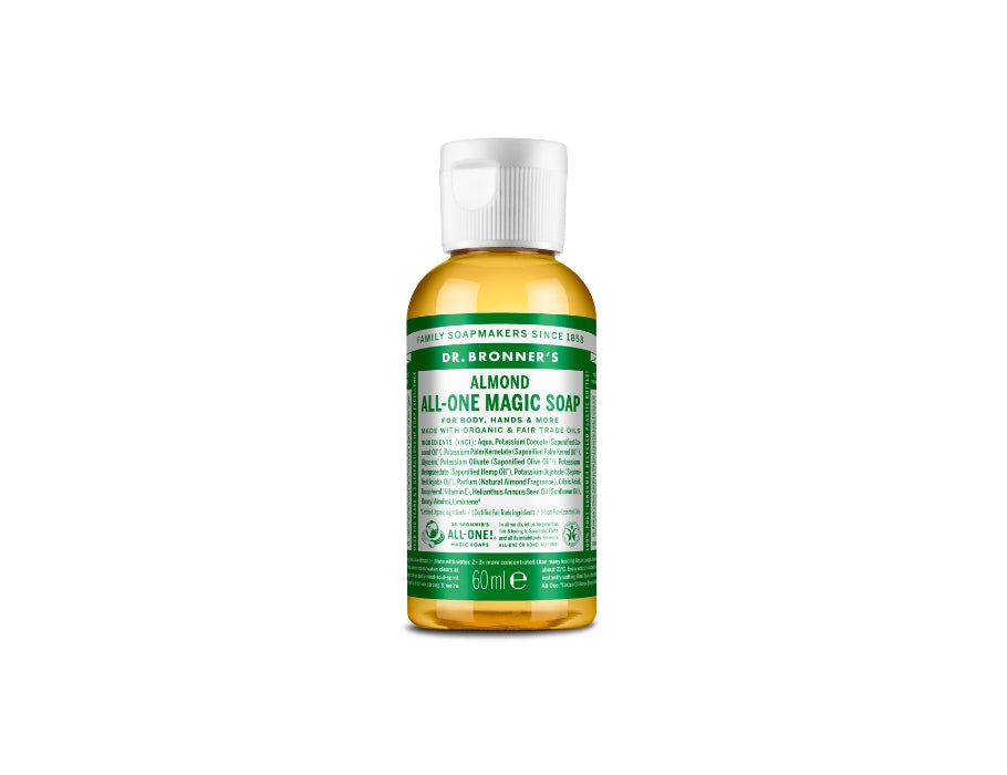 Savon liquide Dr. Bronner's - Castille pure - amande - 60 ml