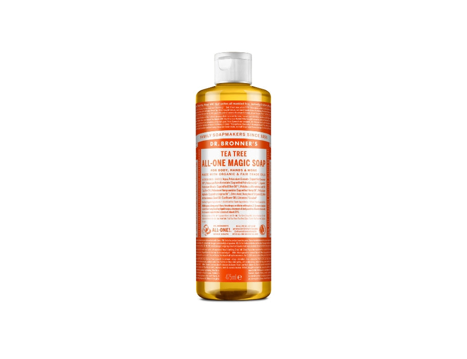 Savon liquide Dr. Bronner's - Castille pure - arbre à thé - 475 ml