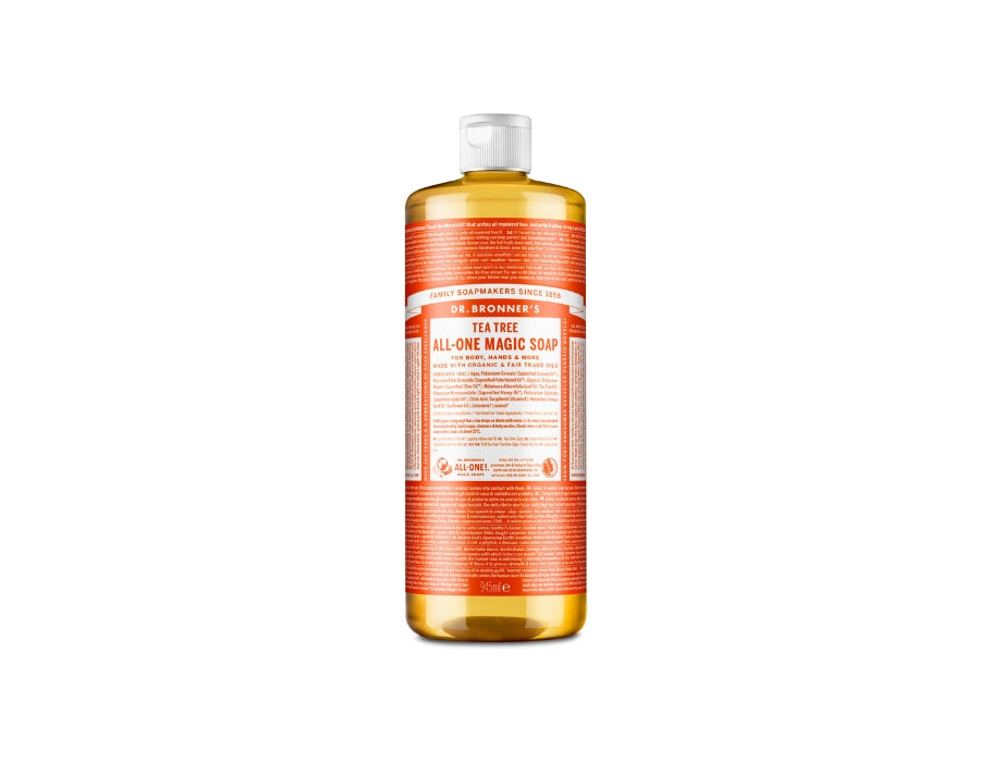 Savon liquide Dr. Bronner's - Castille pure - arbre à thé - 945 ml