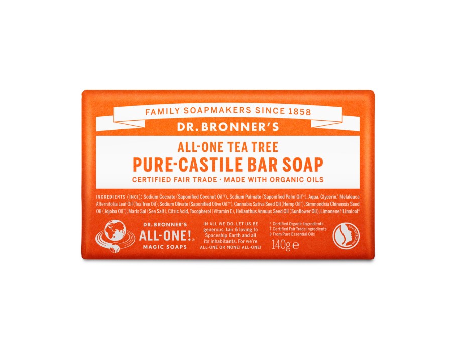 Pain de savon Dr. Bronner's - Castille pure - Arbre à thé