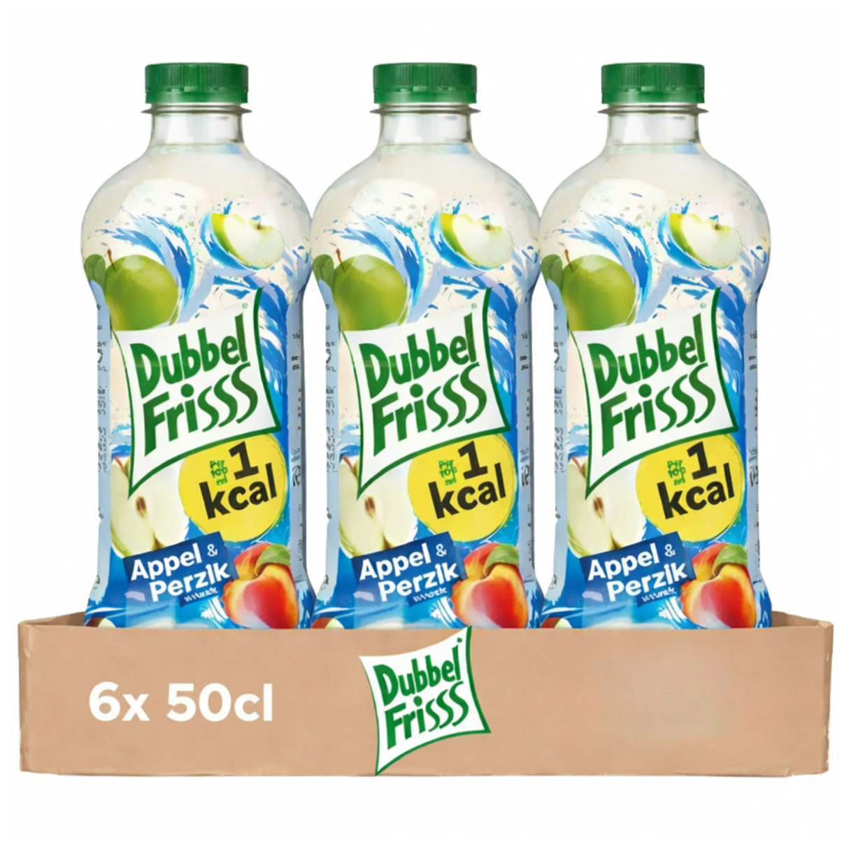 Dubbelfrisss pomme pêche 1kcal pet (6x 50cl)