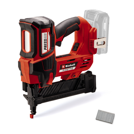 Cloueur professionnel à batterie Einhell fixetto 18 38 s li solo - power x-change - 18v li-ion - max. 60 coups par minute - incl. 500 agrafes - excl. batterie et chargeur