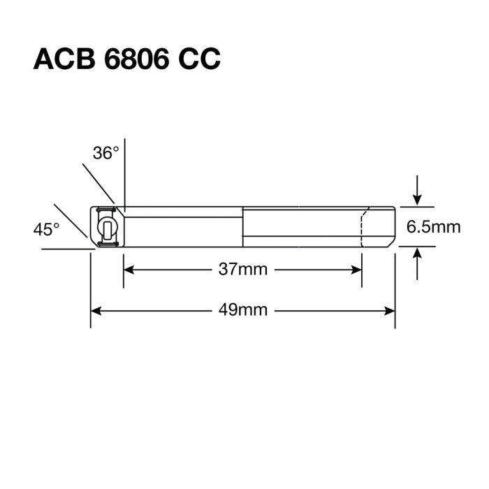 Roulements Enduro acb 6806 cc bo - abec 5 - oxyde noir (contact angulaire) - 37x49x6,5 (36x45°)