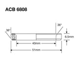 Enduro - jeu de direction inférieur acb 6808 40x51x6,5 (36x36°) inox