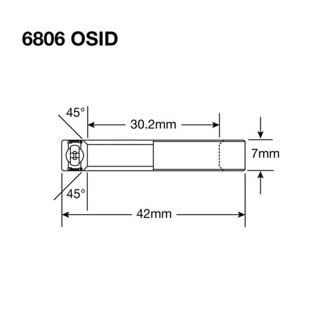 Roulements Enduro 6806 llb osid - abec 3 (radial) - 30,2x42x7 (45°)