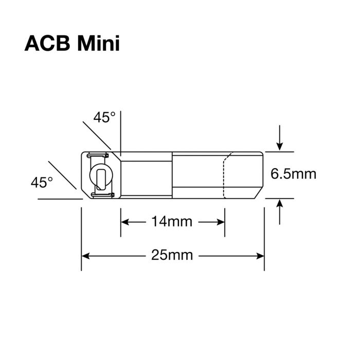 Roulements Enduro acb mini bo - abec 5 - oxyde noir (contact angulaire) - 14,2x25x6,5 (45x45°)