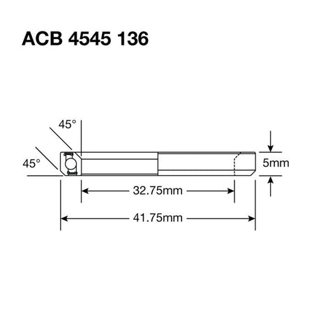 Roulements Enduro acb 4545 136 ss - inox 440c (contact angulaire) - 32,75x41,75x6 (45x45°)