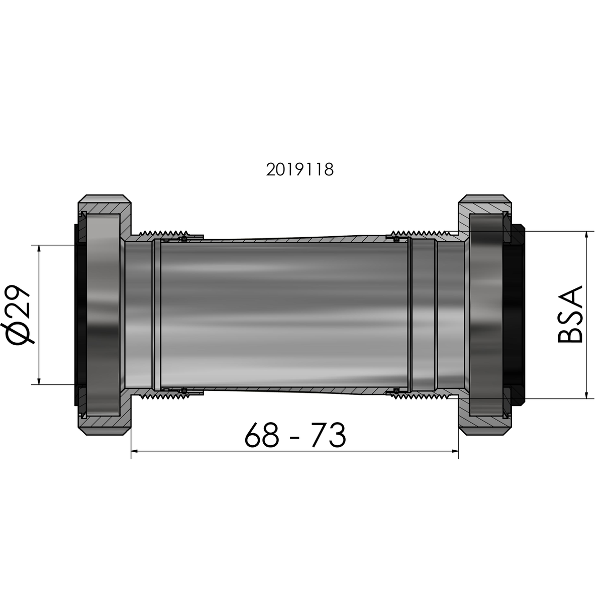 Ploadet Elvedes Sram Dub BSA pour Race Mtb