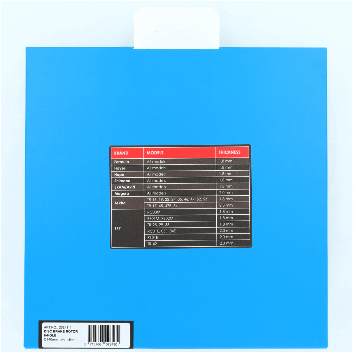 Disque de frein Elvedes 6 trous �140mm d=1,8mm