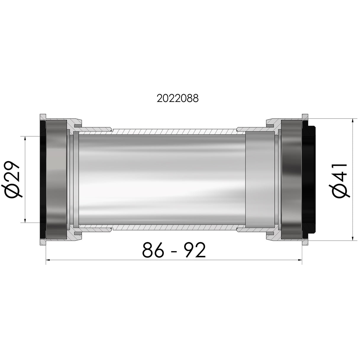 Elvedes pédalier sram dub uniquement pf bb86 92 41mm