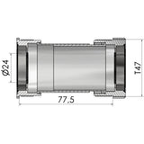 Filetage de pédalier Elvedes pour t47a (cervélo) pour shimano 24mm