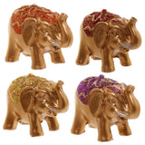 Mini éléphant porte-bonheur à paillettes métalliques à collectionner