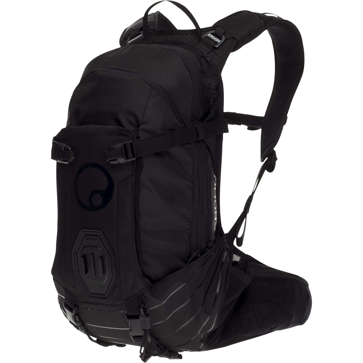 Ergon Ba2 Black - Compact All -Mountain Sac à dos pour les caméras d'action, système de transport réglable, capacité de 10L