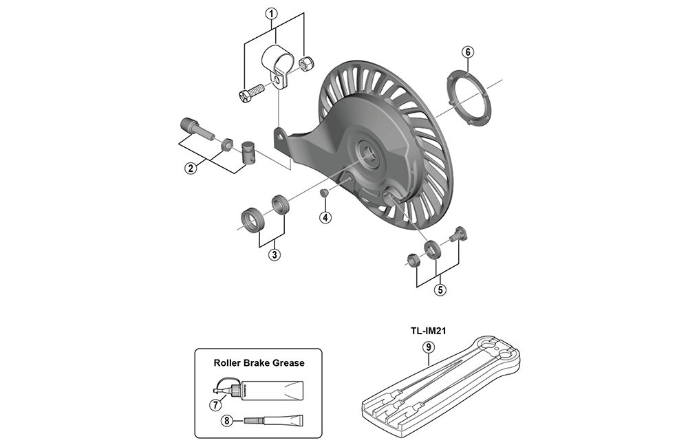 Shimano Rollerbrake Freeplaat ACHTER BRC6000 (par pièce)
