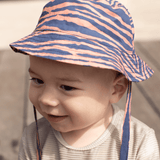 Rayures vibrantes | chapeau de soleil uv bleu orange