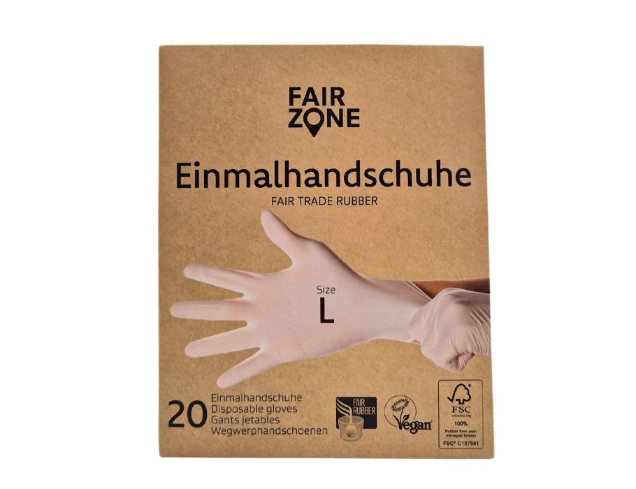 Gants jetables en latex Fairzone - taille l - 20 pcs