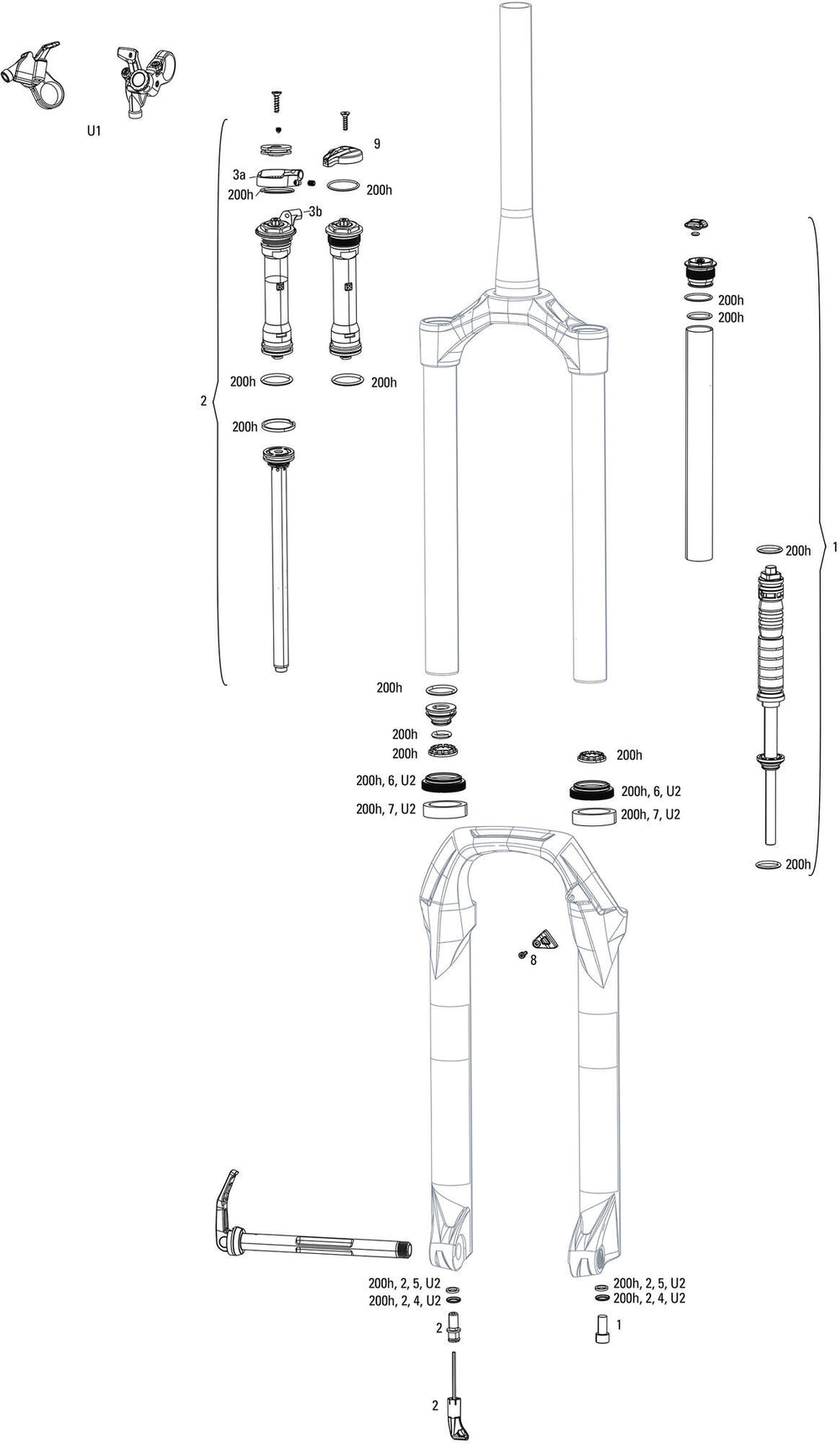 Fourche à suspension Rockshox judy silver tk susp.fork rs judy sil.tk 100mm noir