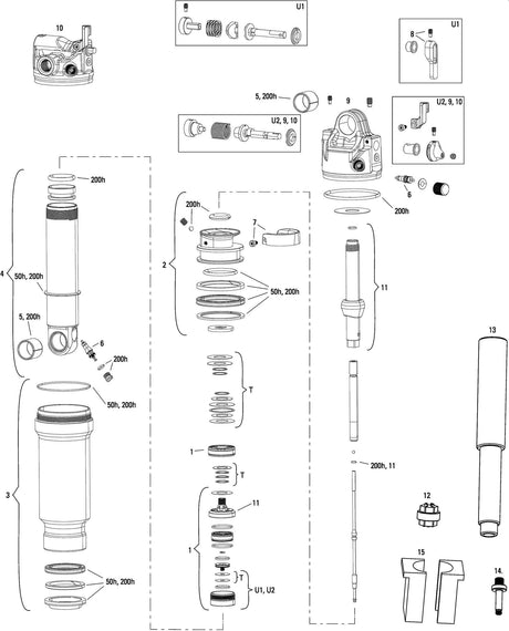 Amortisseur Rockshox Sidluxe Ultimate 3P Amortisseur arrière RS Sidluxe Ult. 3p 165x40mm