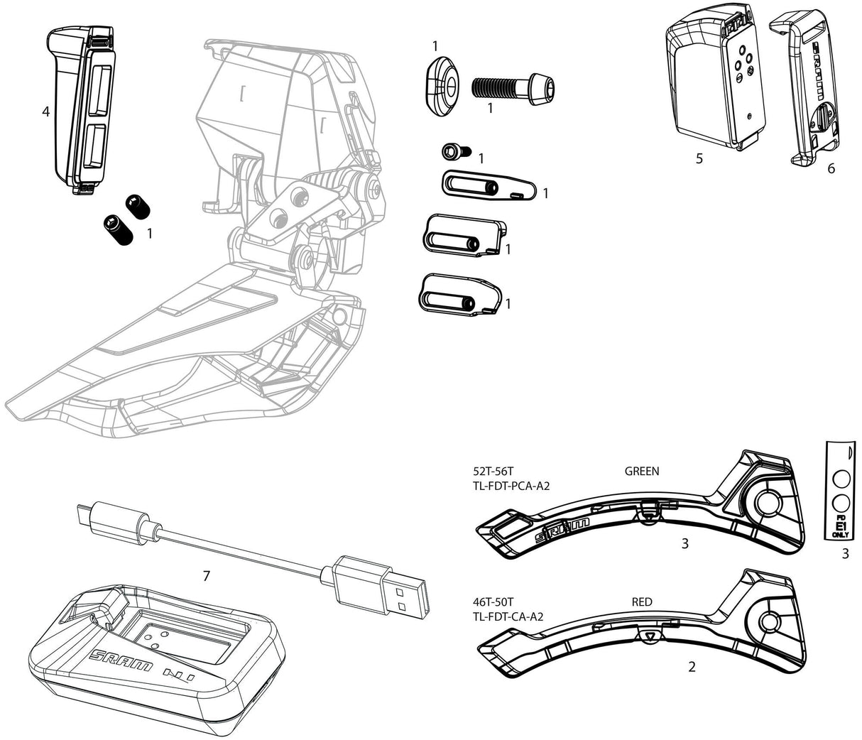 Dérailleur avant Sram rouge axe e1