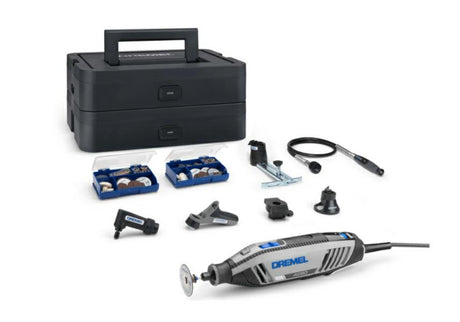 Outil multifonction Dremel 4250js | modèle 4250-6 128 édition platine | y compris 128 accessoires + ez speedclic + poignée de détail + coupe-ligne et cercle - f0134250js