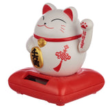 Figurine solaire en forme de chat agitant