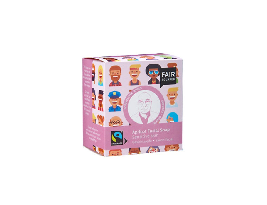 Savon visage au carré équitable - abricot - sensible - 160 gr