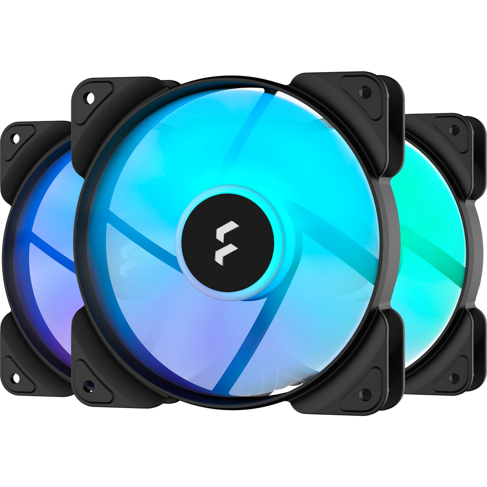 Aspect de conception fractale 12 rgb pwm cadre noir 3 pack de ventilateurs