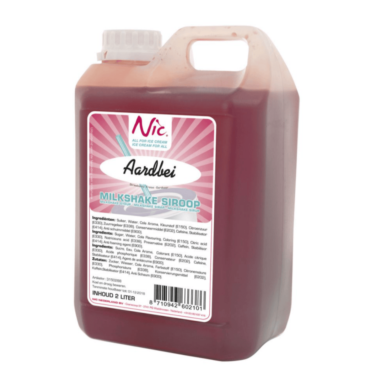 Sirop de milkshake à la fraise Nic (2 litres)