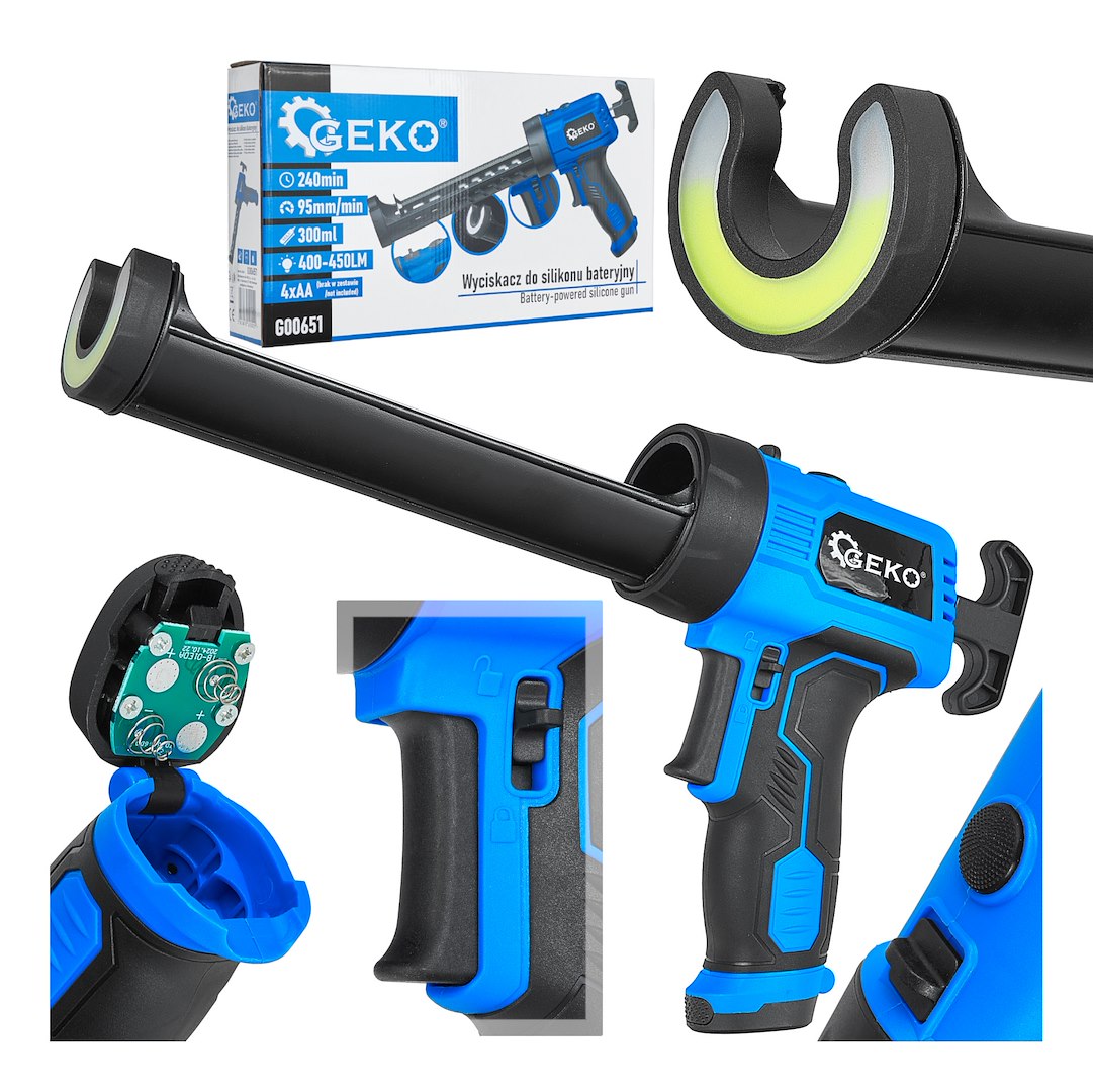 Geko batterij siliconen pers led 4xaa