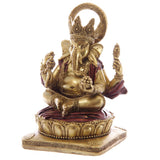 Statue de Ganesh en or et rouge 14 cm