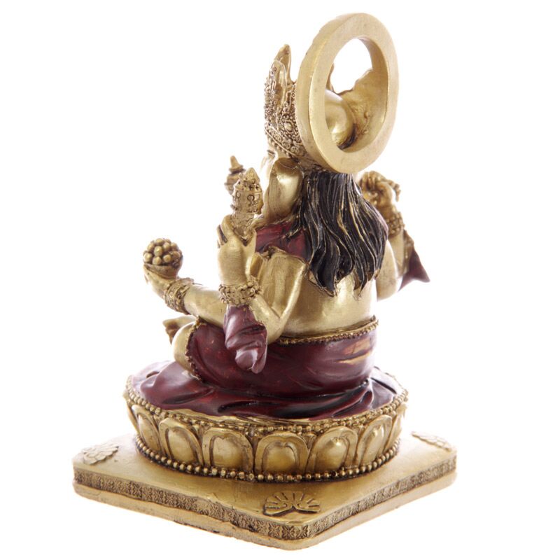 Statue de Ganesh en or et rouge 14 cm