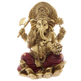 Statue Ganesh rouge doré 16cm