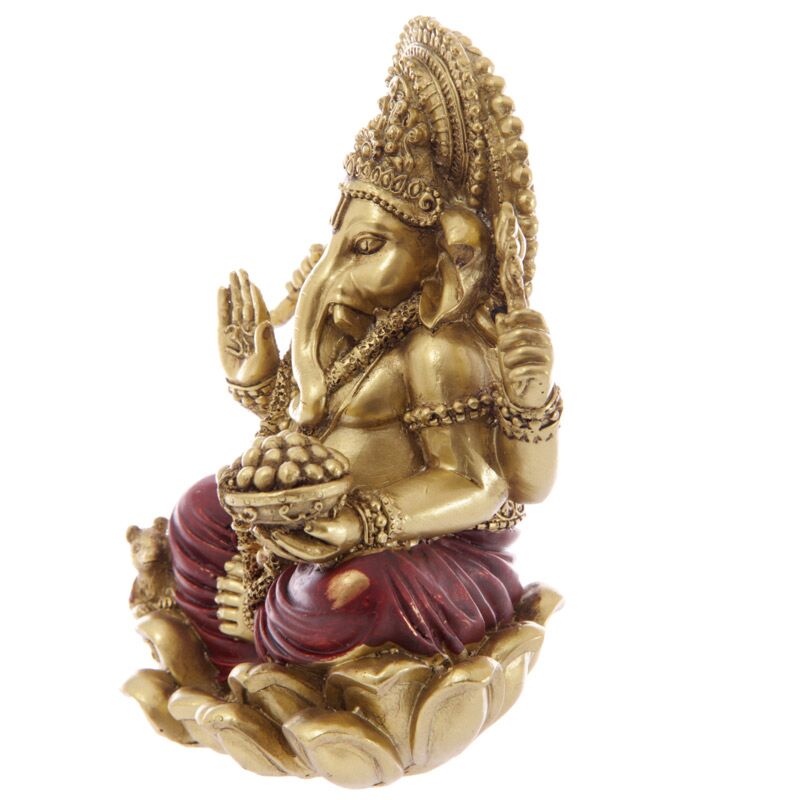 Statue Ganesh rouge doré 16cm