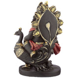 Statue de Ganesh avec pipe et coq de paon